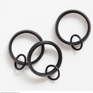Pottery Barn Cast Iron Curtain Rings Black Finish Set of 10 New Open Box